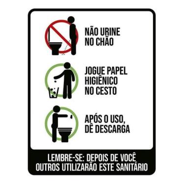 Imagem de Kit 10 Placa Acm Não Urine Chão Banheiro 18X23 - Sinalizo
