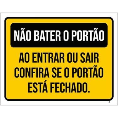 Imagem de Kit 10 Placa Acm Não Bater Portão Fechado 18X23 - Sinalizo
