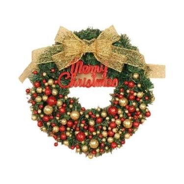 Imagem de Guirlanda De Natal De 30CM Em Imitação De Rattan, Decorações De Flores