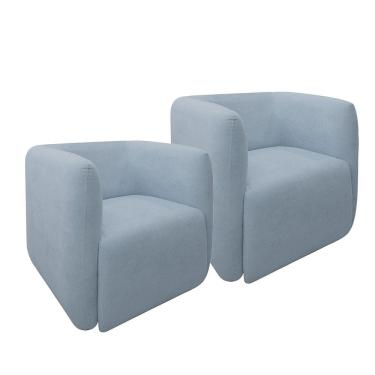 Imagem de Kit 2 Poltronas Malaga em Madeira de Eucalipto Movellu Home