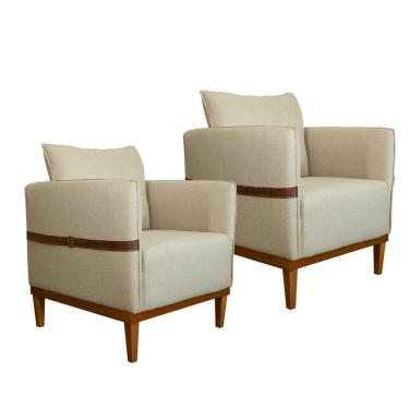 Imagem de Kit 2 Poltronas Indiana com Molas Espirais Movellu Home