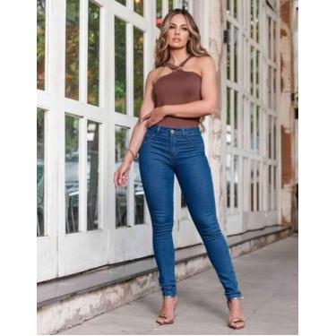 Imagem de Calça Jeans Feminina Biotipo Skinny Elastano Levanta Bumbum Trabalho M