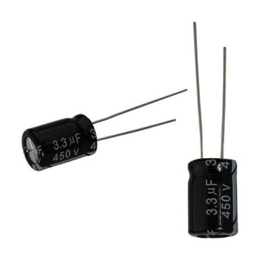 Imagem de 50X Capacitor Eletrolítico 3,3Uf X 450V 105º Kit C/50 Peças - Chipsce
