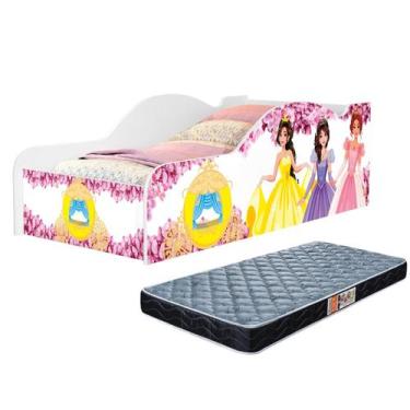 Imagem de Cama Carro De Solteiro De MDF Para Quarto Infantil Com Proteção Latera