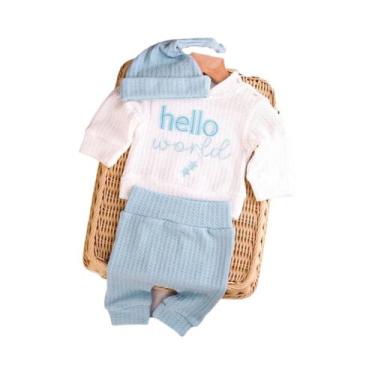 Imagem de Macacão Bordado Para Bebê Recém-Nascido Com Chapéu De Laço, Acessórios