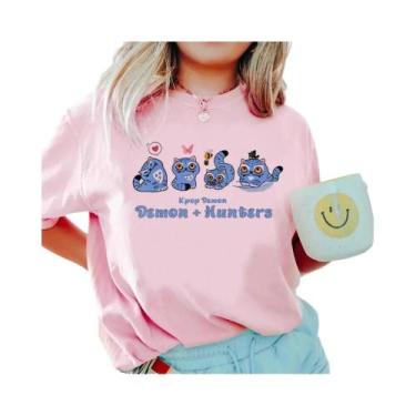 Imagem de Camiseta Unissex Anime KPop Caçadores De Demônios, Gola Redonda, Manga