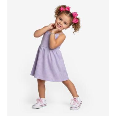 Imagem de Vestido Infantil Estampado de Alcinha Biju Kids Roxo, 1, Roxo