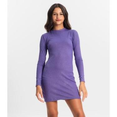Imagem de Vestido Juvenil Em Ribana Canelada Minty Roxo-Feminino