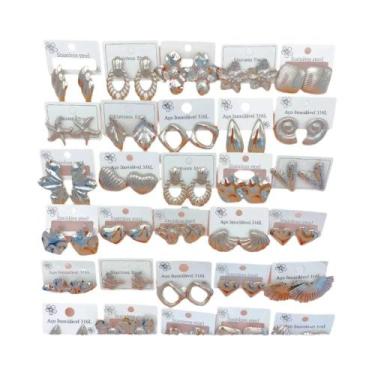 Imagem de Brincos De Aço Inoxidável Femininos Com Estilo Variado: Coração, Flor 