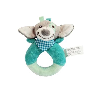 Imagem de Pelúcia Chocalho Oval Cachorrinho Azul Com Apito E Toque Suave