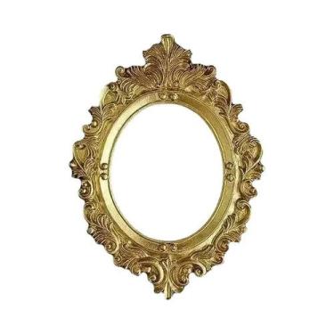 Imagem de Mini Porta-Retrato Vintage Dourado, Joia Decorativa, Adereço Para Foto