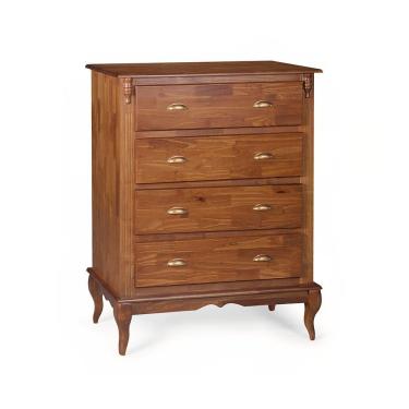 Imagem de Cômoda de Madeira 4 Gavetas Pés Luis Xv 60816 Hannover - Imbuia Glazer