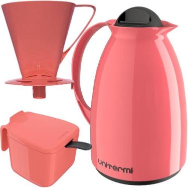 Imagem de Kit Para Café Garrafa Térmica+Açucareiro+Suporte Porta Filtro Unitermi