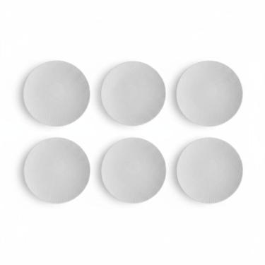 Imagem de Kit 06 Prato Sobremesa Relevo Dunas 20 cm Germer Porcelanas
