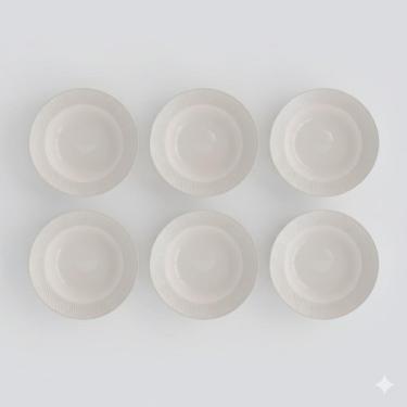 Imagem de Kit 06 Prato Fundo Sopa Linha Relevo Dunas Germer Porcelanas
