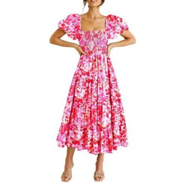Imagem de Vestido PRETTYGARDEN Midi com Manga Bufante e Decote Quadrado XXL