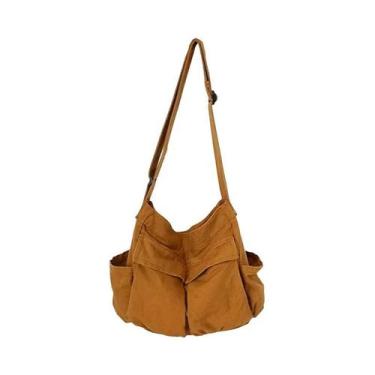 Imagem de Bolsa Crossbody Vintage de Lona para Mulheres e Adolescentes - Bolsa d
