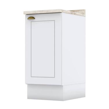 Imagem de Balcão 1 Porta 40 cm Americana Branco com Tampo Calcare – Henn