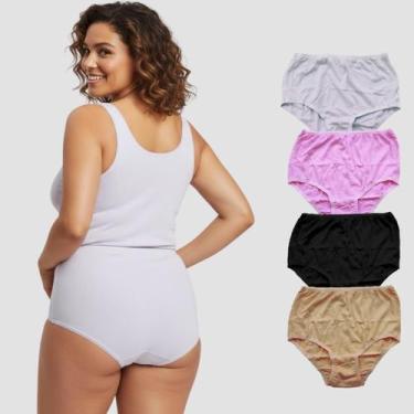 Imagem de Kit 5 Calçola Senhora PLUS SIZE 100 Algodão G3 G4 G5 - Maramiss Linger