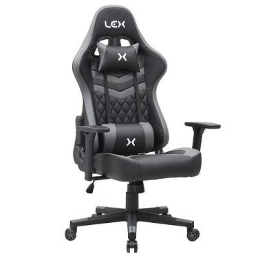 Imagem de Cadeira Gamer Olympians Hades Preta e Cinza - LEX