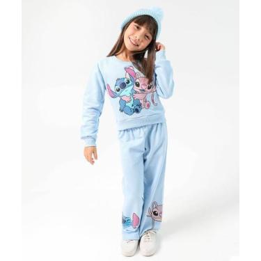 Imagem de Conjunto Infantil Moletom Stitch Disney Tam 4 a 10 Azul, Azul, 8