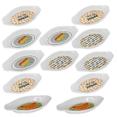 Imagem de Conjunto 12 Pratos Para Hot Dog Cachorro Quente Formato de Canoa - WAR