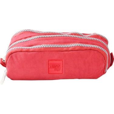 Imagem de Estojo Escolar Triplo Nylon Yepp MB13054-E Cor:Vermelho, Vermelho