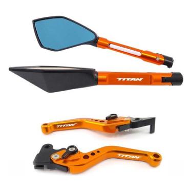 Imagem de Kit Manete Retrovisor Esportivo Titan 125 150 160 a disco - NoBrand, L