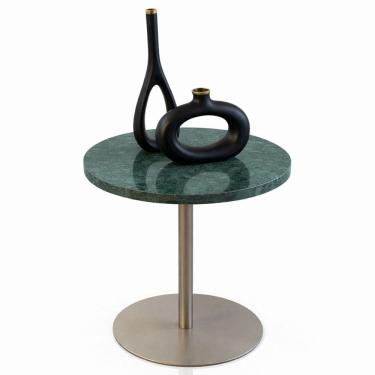 Imagem de Mesa Lateral Atría Base laca Champanhe Redonda Tampo Mármore Guatemala