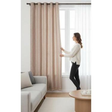 Imagem de Cortina Blackout PVC Xadrez 2,80m c/ Voil Elegante - Congratulations S