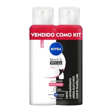 Imagem de NIVEA Kit Desodorante Aerossol Black & White Clear 150ml - 2 Unidades, Nivea, pacote de 2