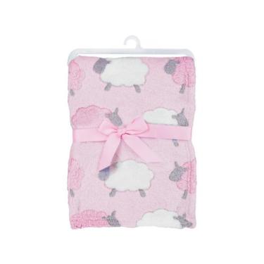 Imagem de Mantinha para Bebê Ovelhinha Rosa, 100% Poliéster, 3m+, Buba, Rosa, Be