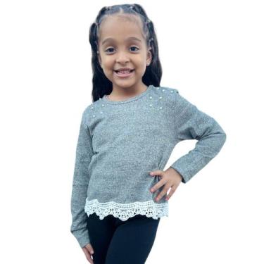 Imagem de Blusa De Frio Moletom Linda Menina Manga Longa Delicada - OLYNS, Cinza