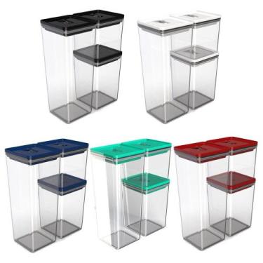 Imagem de Kit Pote Organizador Mantimentos Hermético Cozinha Alimentos - UNITERM