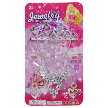 Imagem de Kit beleza infantil com tiara + anel e acessorios jewelry 6 pecas na c