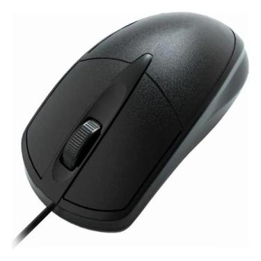 Imagem de Mouse KMex MOE333 Óptico USB Preto 1000 DPI Ergonômico Plug and Play -