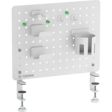 Imagem de Painel Organizador Gamer Fortrek Grid Space para Setup com Acessórios e Suporte Até 5kg Branco