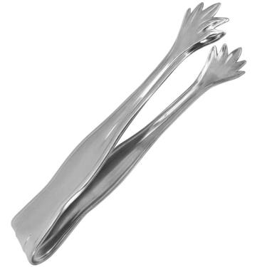 Imagem de Kit 50 Pegadores Carne Servir Churrasco Pinça Aço Inox Pequeno 16cm Restaurante Buffet