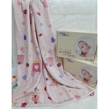 Imagem de Cobertor Jolitex Bebê Menina Microfibra Flannel Kyor Princes, Rosa, Ún