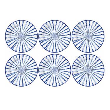 Imagem de Conjunto 6 Pratos Sobremesa Almar Azul Cerâmica - Corona