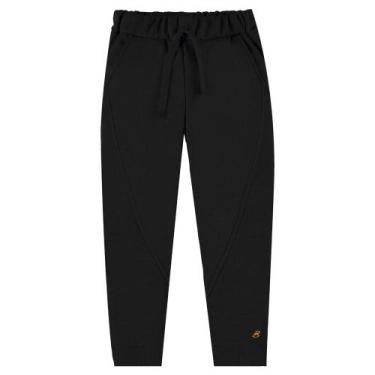 Imagem de Calça de Moletom sem felpa Infantil Masculina Up Baby, Preto, 4