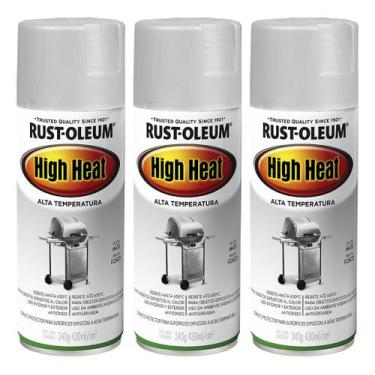 Imagem de Kit 3 Tinta Rust Oleum Alta Temperatura 650c Churrasqueira - Rustoleum