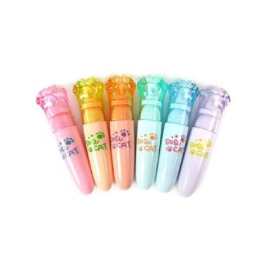 Imagem de Marca Texto Patinha de Gato Sosu Cat Kawaii VMP Kit 6 Cores