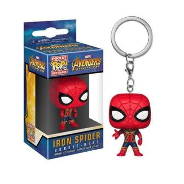 Imagem de Chaveiro pocket pop marvel homem aranha iron spider spiderman avengers