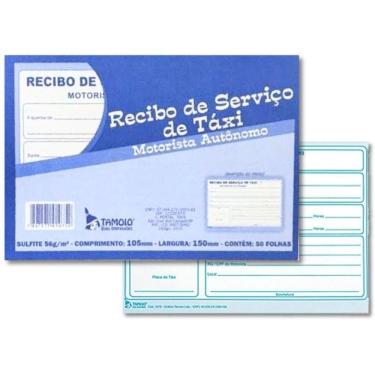 Imagem de Recibo de Táxi Tamoio 50 Folhas 105x150mm Pacote com 20 Blocos para Motoristas Autônomos