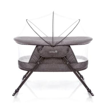 Imagem de Moisés Portátil para Bebê Dreamy com Função de Balanço Mosquiteiro e Bolsa Cinza Safety