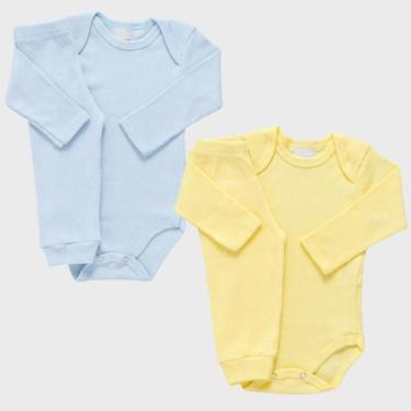 Imagem de Kit 2 Conjuntos Bebê Body + Calça Canelado Enxoval 100% Algodão Matern
