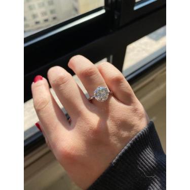 Imagem de Anel Solitário Feminino 10mm em Moissanite Certificado GRA - Vl Ilumin