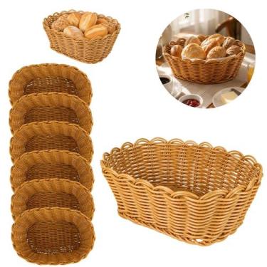Imagem de 6 Cestas Para Pão Oval Organizador de Mesa 21cm - Chinatown