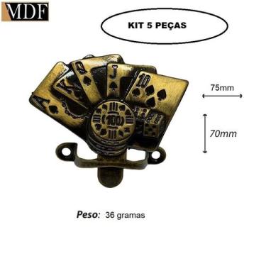 Imagem de Kit 5 Abridor de Garrafa Baralho Poker Acessório Decoração Churrasco -